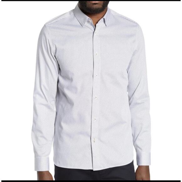 Ted Baker London Men’s Subik Slim Fit Sport Shirt  size 5 (XL) - Picture 1 of 14